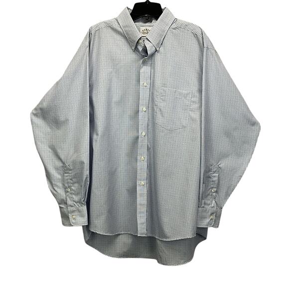 Eagle Shirtmakers Button Down Shirt Men's Size 18 34/35 Regular Fit Long Sleeve - Picture 1 of 9